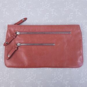 HOBO Vintage Oversized Clutch Coral Pink Leather Bag